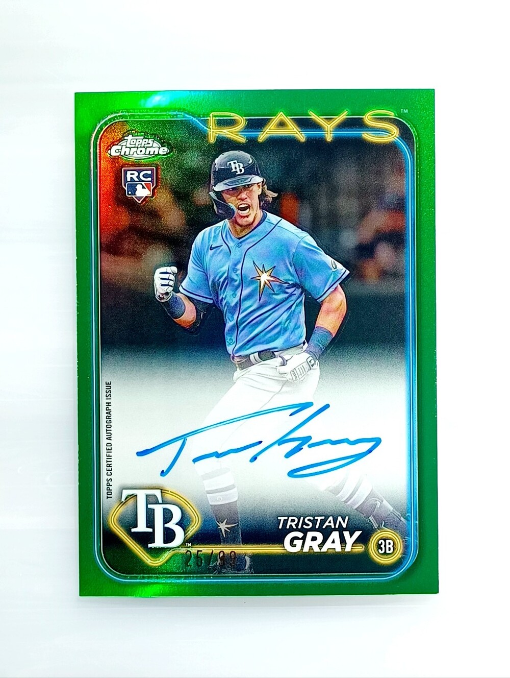 Tristan Gray 2025 Topps Chrome Green Refractor /99 Auto Rookie